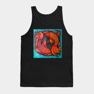Two Koi Fish in a Pond Tank Top